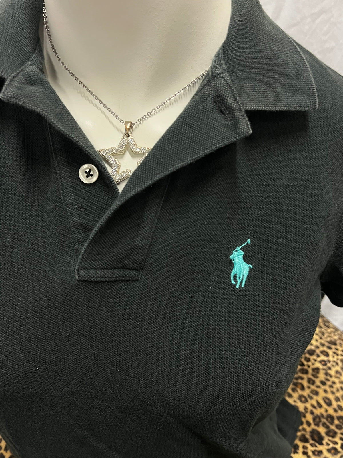 S - Ralph Lauren Y2K Black Polo Top