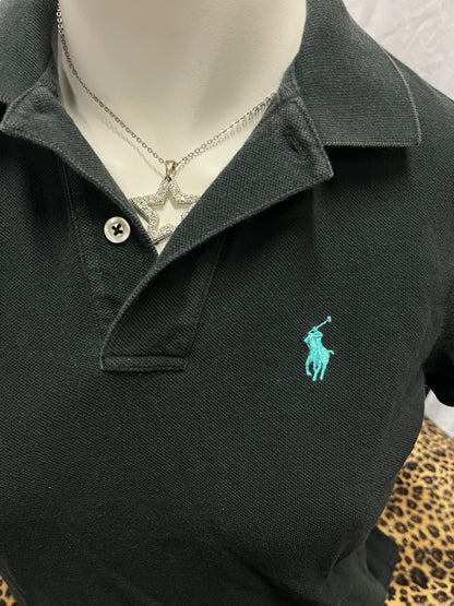 S - Ralph Lauren Y2K Black Polo Top