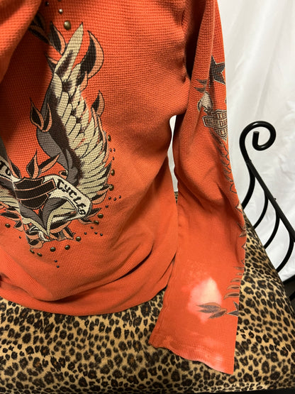 XL - Harley Davidson Graphic Thermal Hoodie