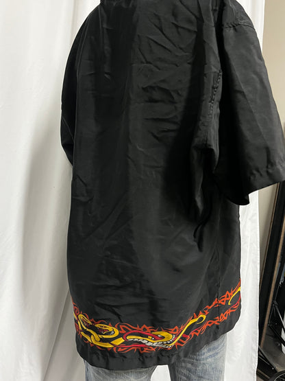 L - R2 Lounge Y2K Graphic Button Down