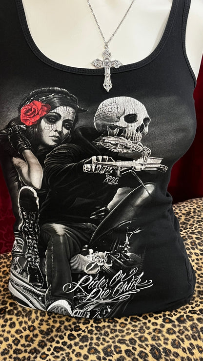 M - Ride Or Die Chick Graphic Tank