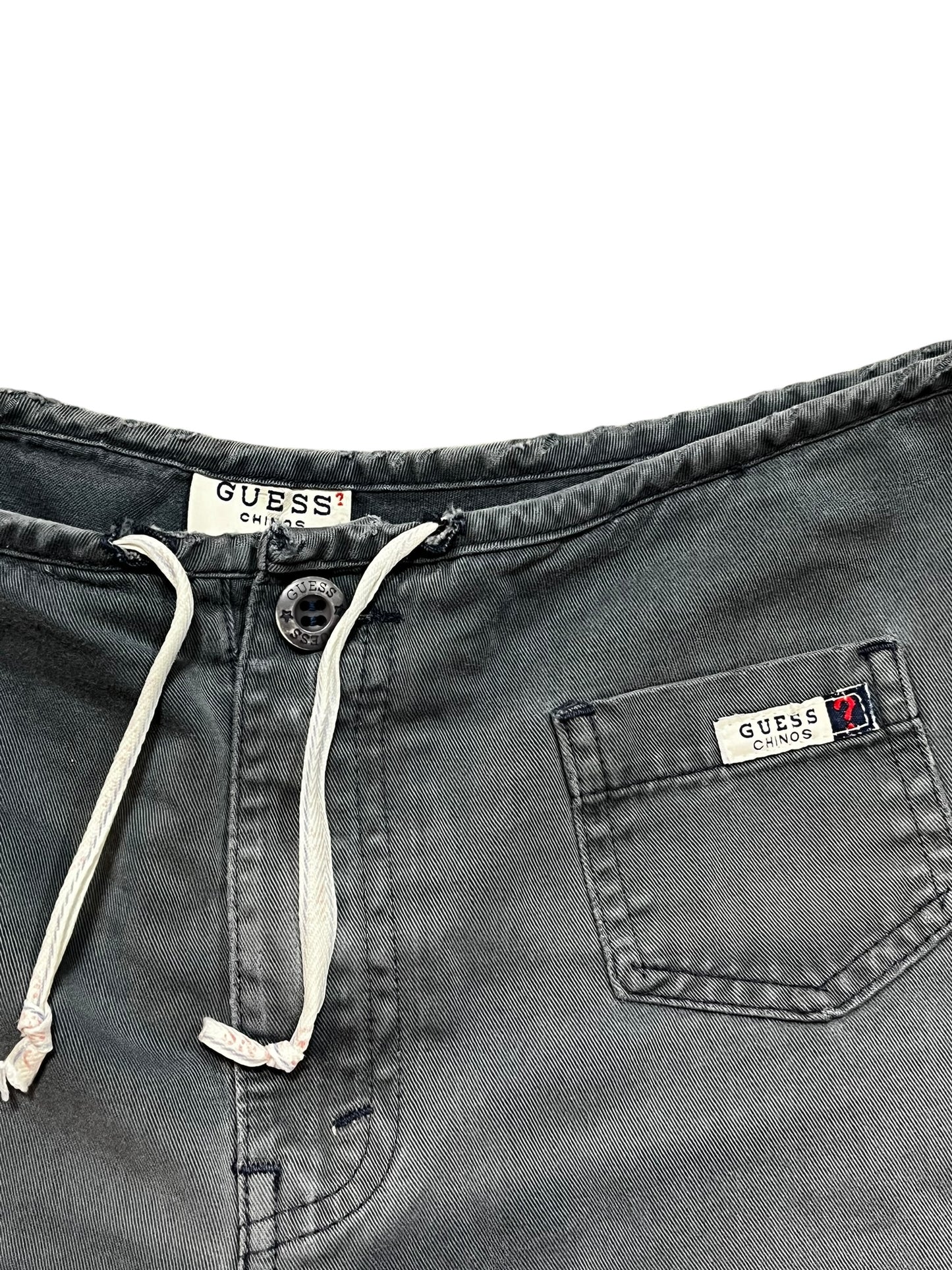 L - Guess 90s Chino Faded Drawstring Shorts