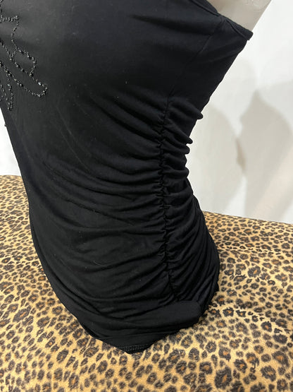 M - XXI 2000s One-Shoulder Beaded Flower Top