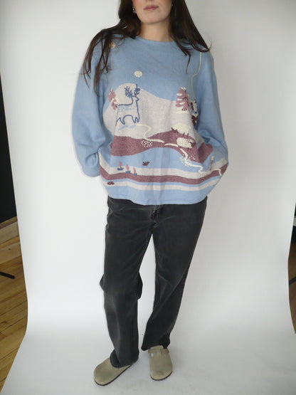 TANJAY Winter Scene Knit Sweater