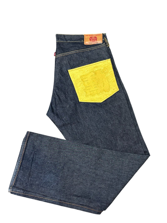 36" - RMC Dark Wash Indigo 2000s Embroidered Jeans