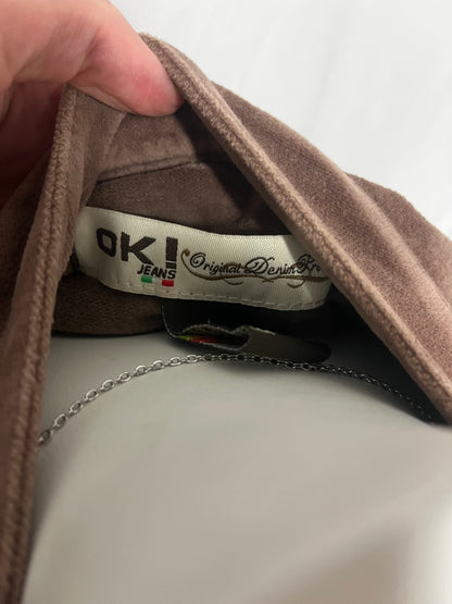 L - OK! Jeans Y2K Brown Velvet Buckle Jacket
