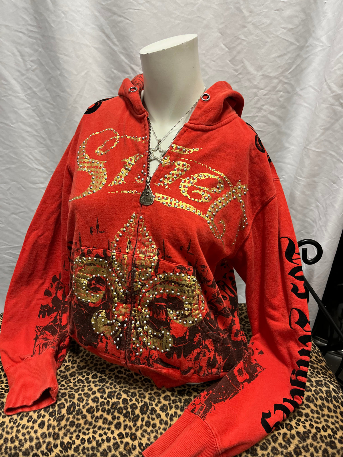 S - Y2K SMET Christian Audigier AOP Graphic Zip Hoodie