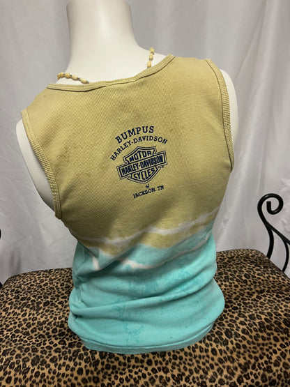 XL - Harley Davidson 2000s Tie-Dye Ribbed Graphic Top