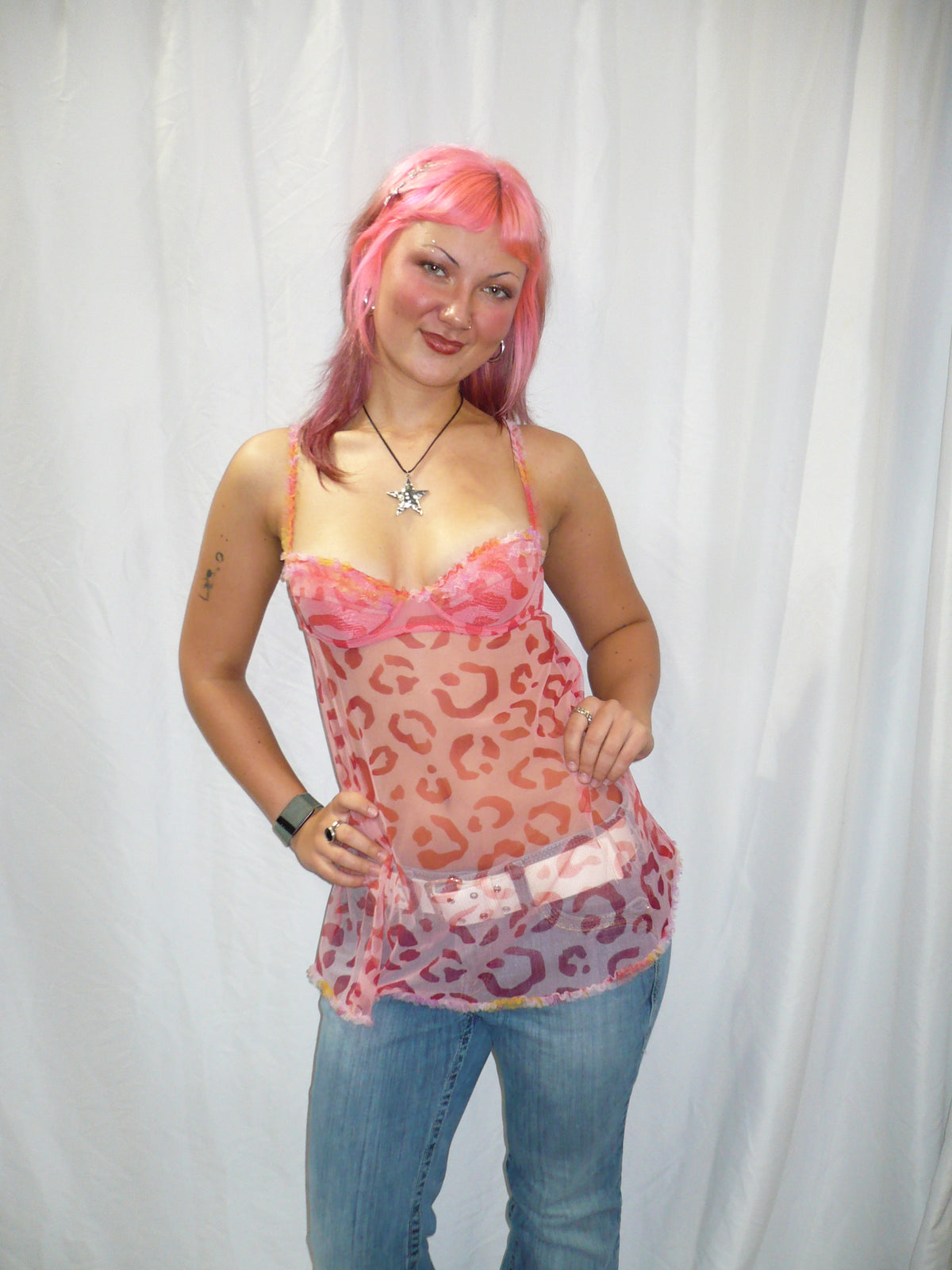 XS/S - La Senza Y2K Pink Animal Print Corset Top
