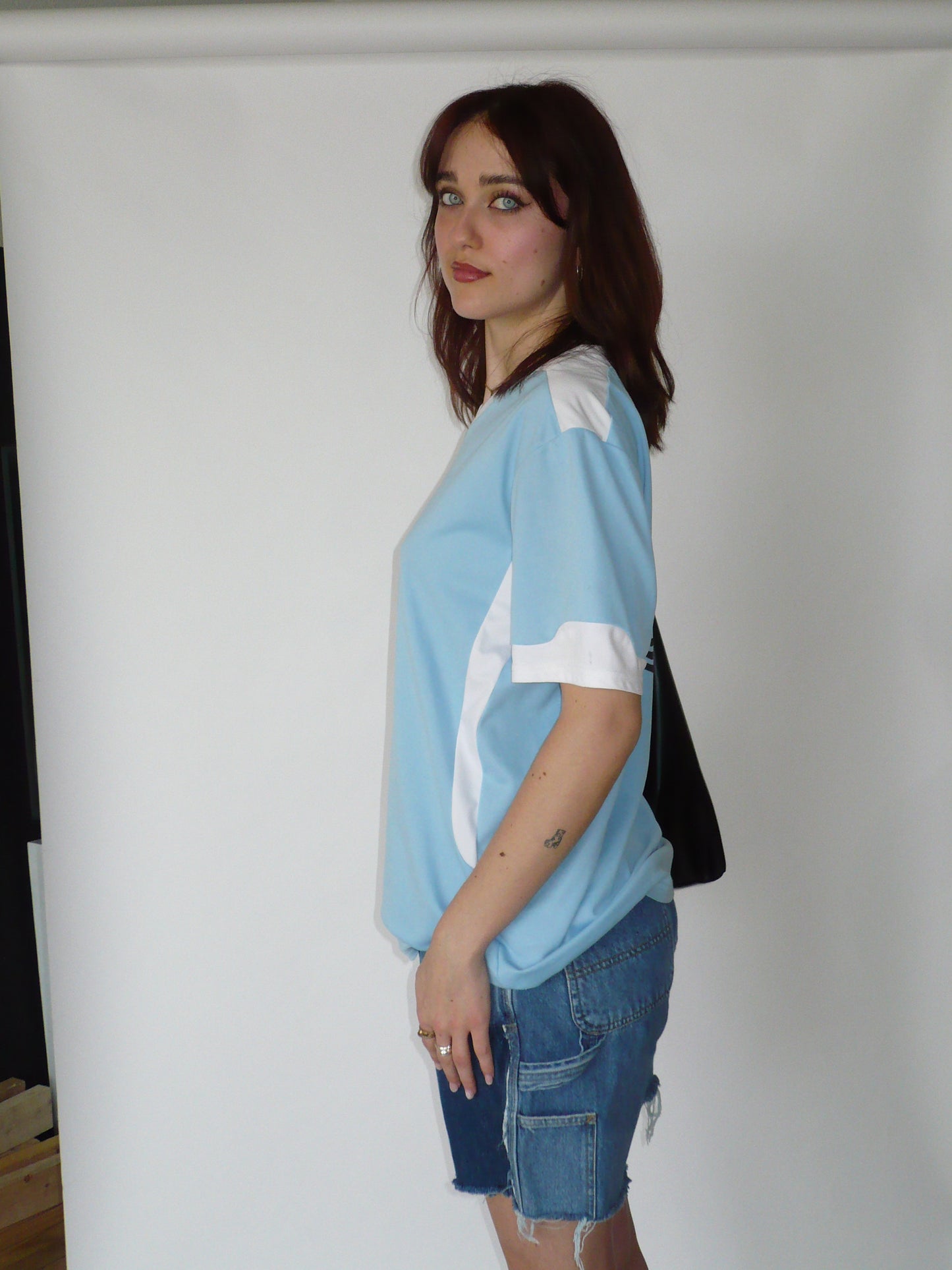 Adidas Baby Blue Center Logo Jersey Tee