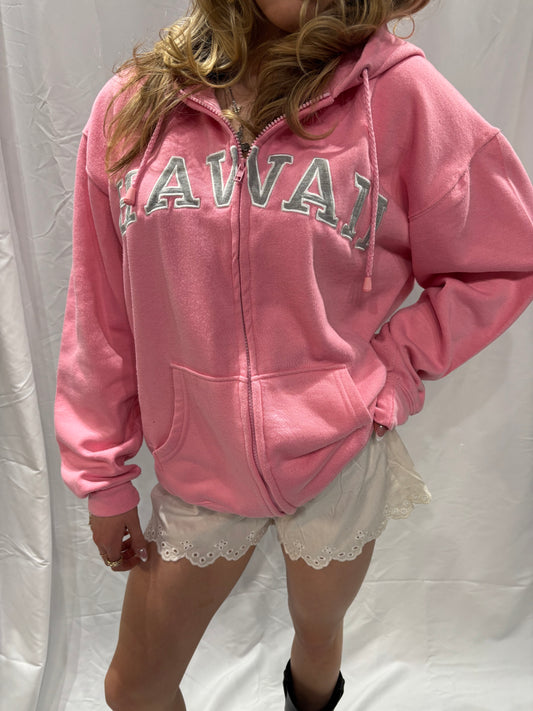 Hawaii Spellout Zip Hoodie