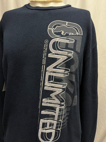 L - Ecko Unltd. Y2K Graphic Waffle Thermal Long Sleeve