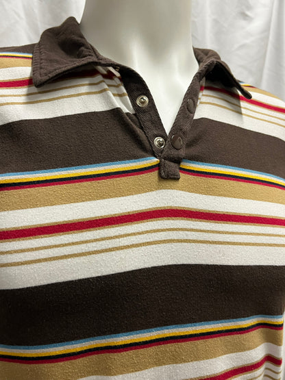 M - Dickie's 2000s Striped Polo Tee