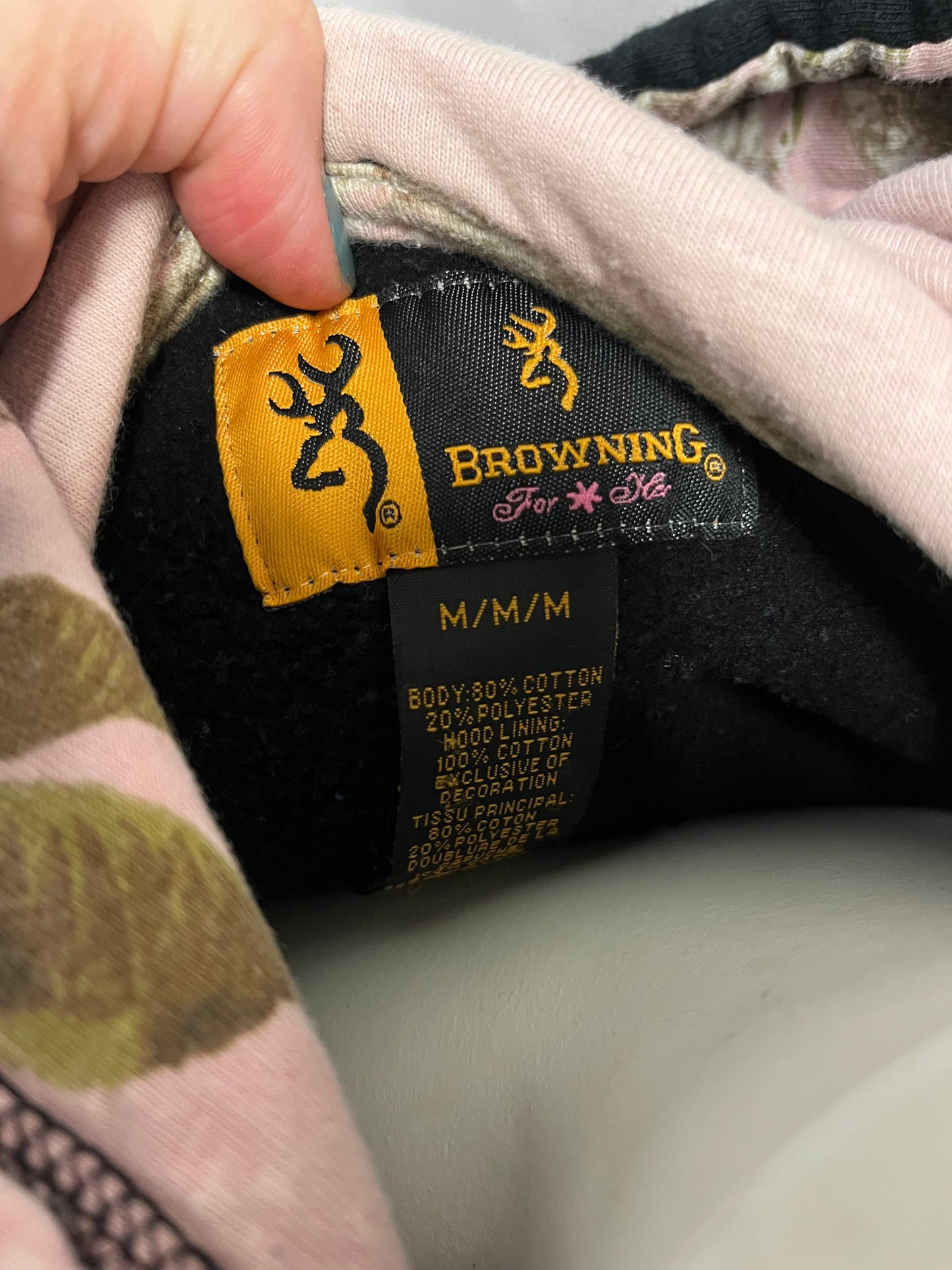 M - Browning Black + Pink Camo Hoodie