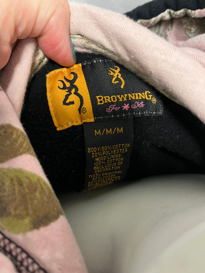 M - Browning Black + Pink Camo Hoodie