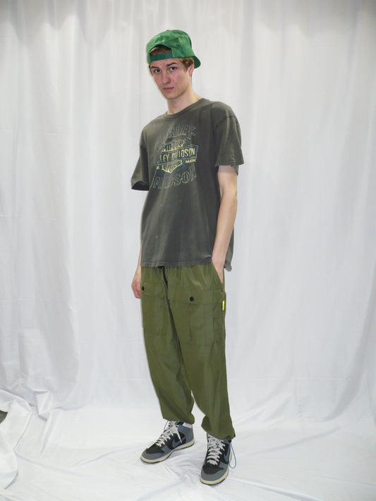 Brain Dead Drawstring Army Green Wide Leg Pants