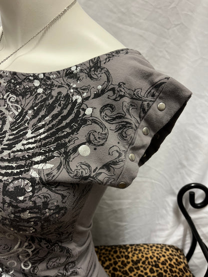 S - Streetwear Society Y2K Rhinestone Gothic Top