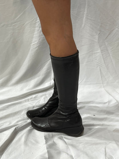 SZ 8 - Roberto Gianni Brown Faux Leather Chunky Boot