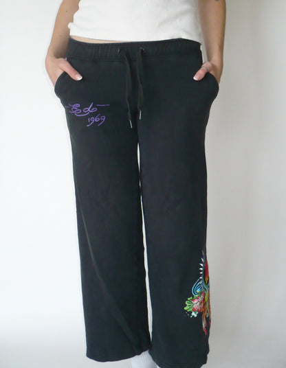 Ed Hardy Y2K Flared Graphic Sweatpants