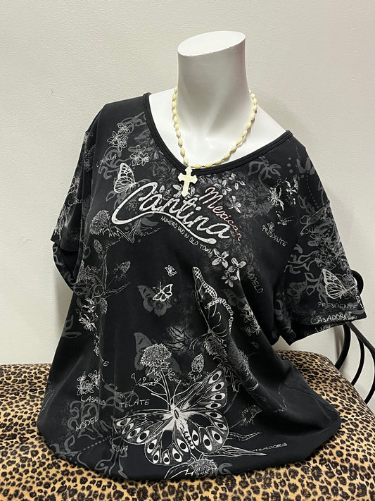XXL - Cantina Rhinestone Graphic Top