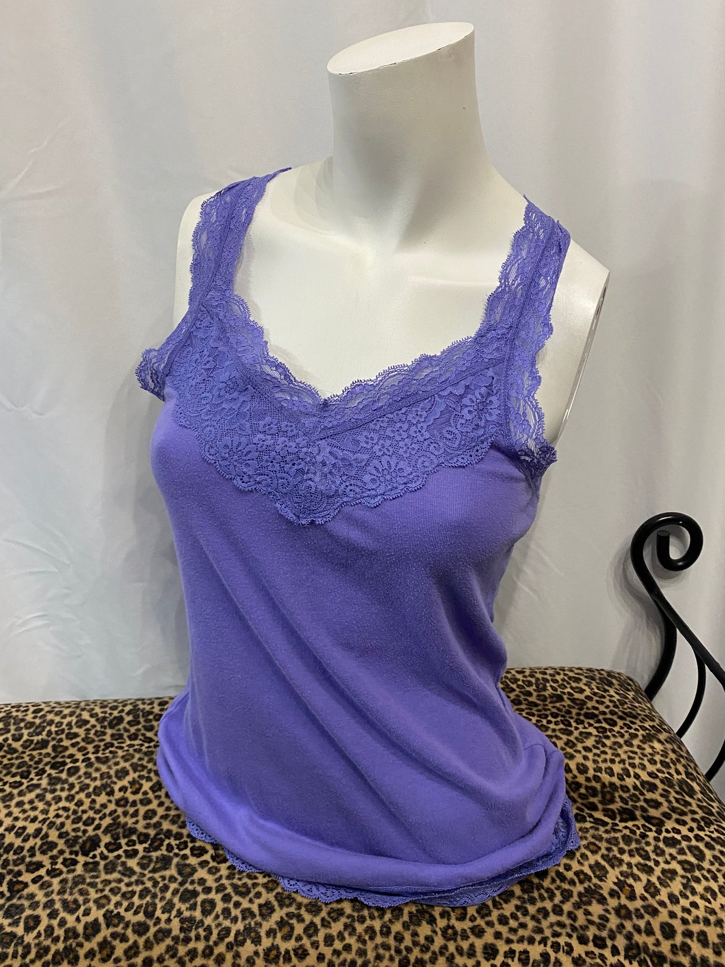 L - Mossimo Purple Lace Trim Cami Top