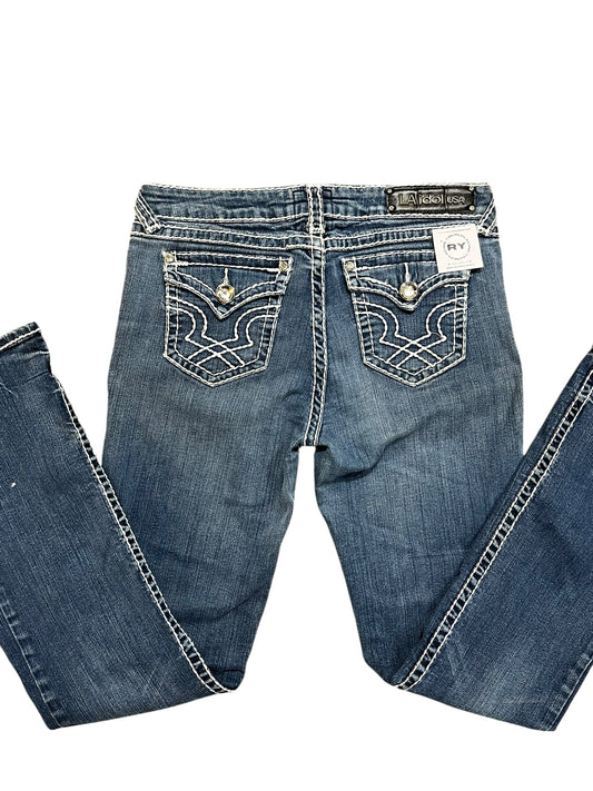 SZ 11 - LA IDOL Y2K Contrast Stitch Jeans