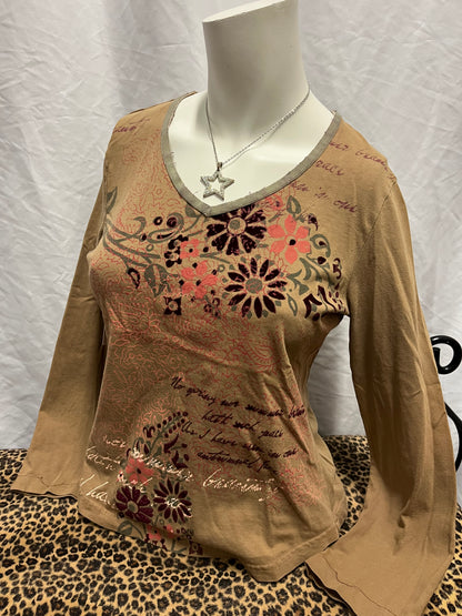M - Gloria Vanderbilt Y2K Floral Graphic Top