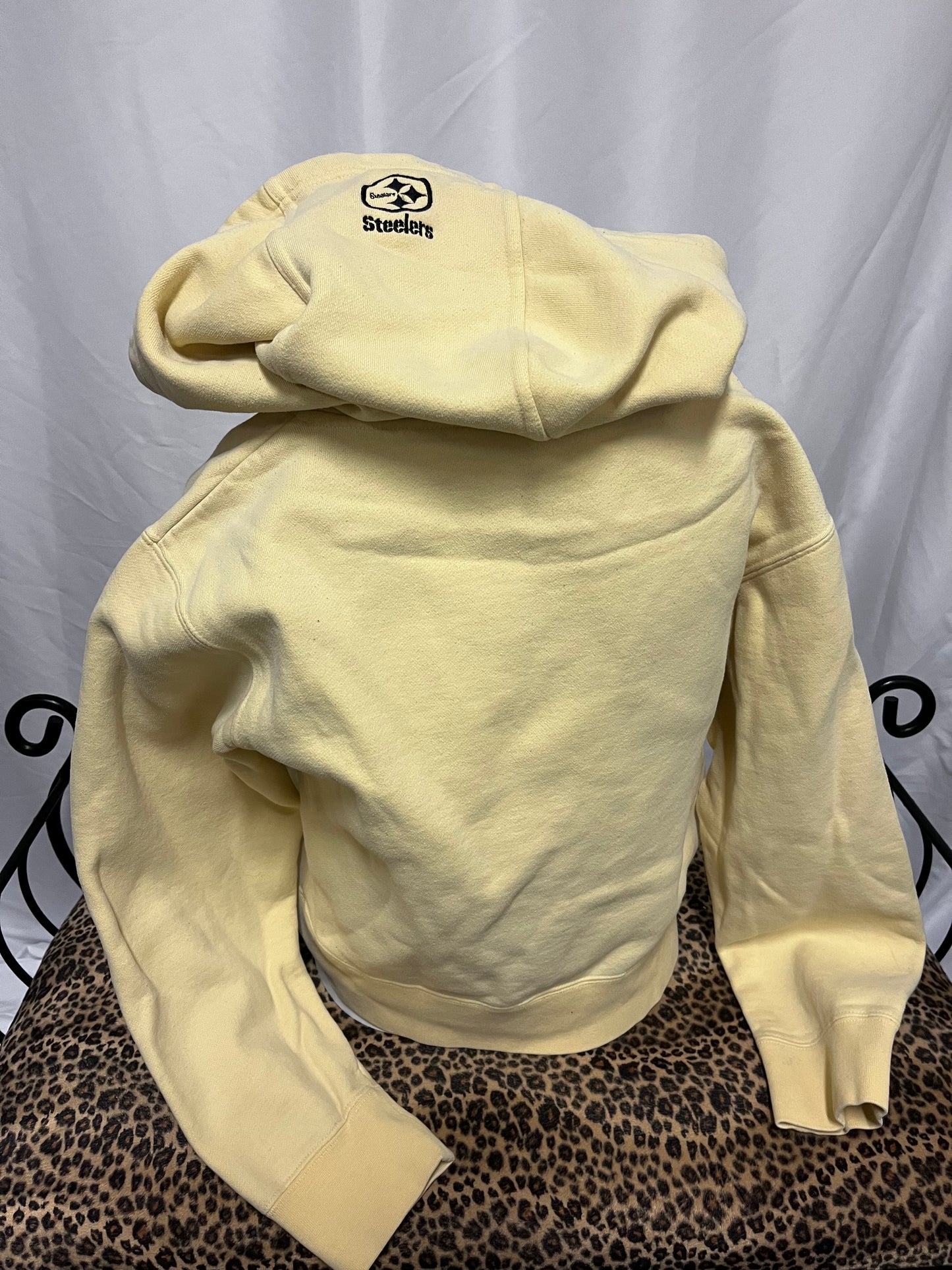 M - Pittsburg Steelers 2000s Spellout Women's Zip Hoodie