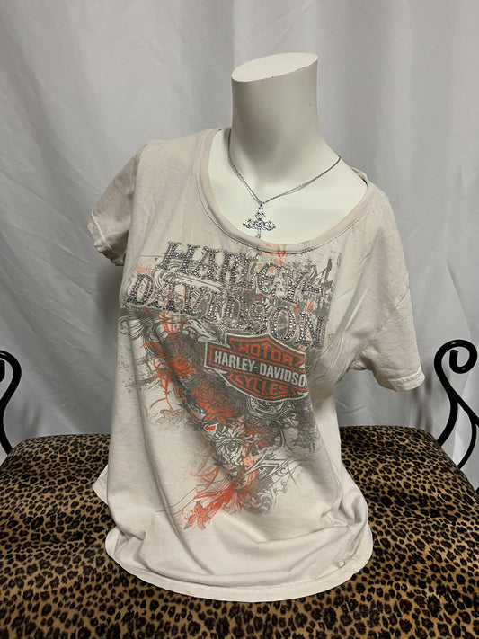 XL - Harley Davidson 2000s Rhinestone Graphic Tee