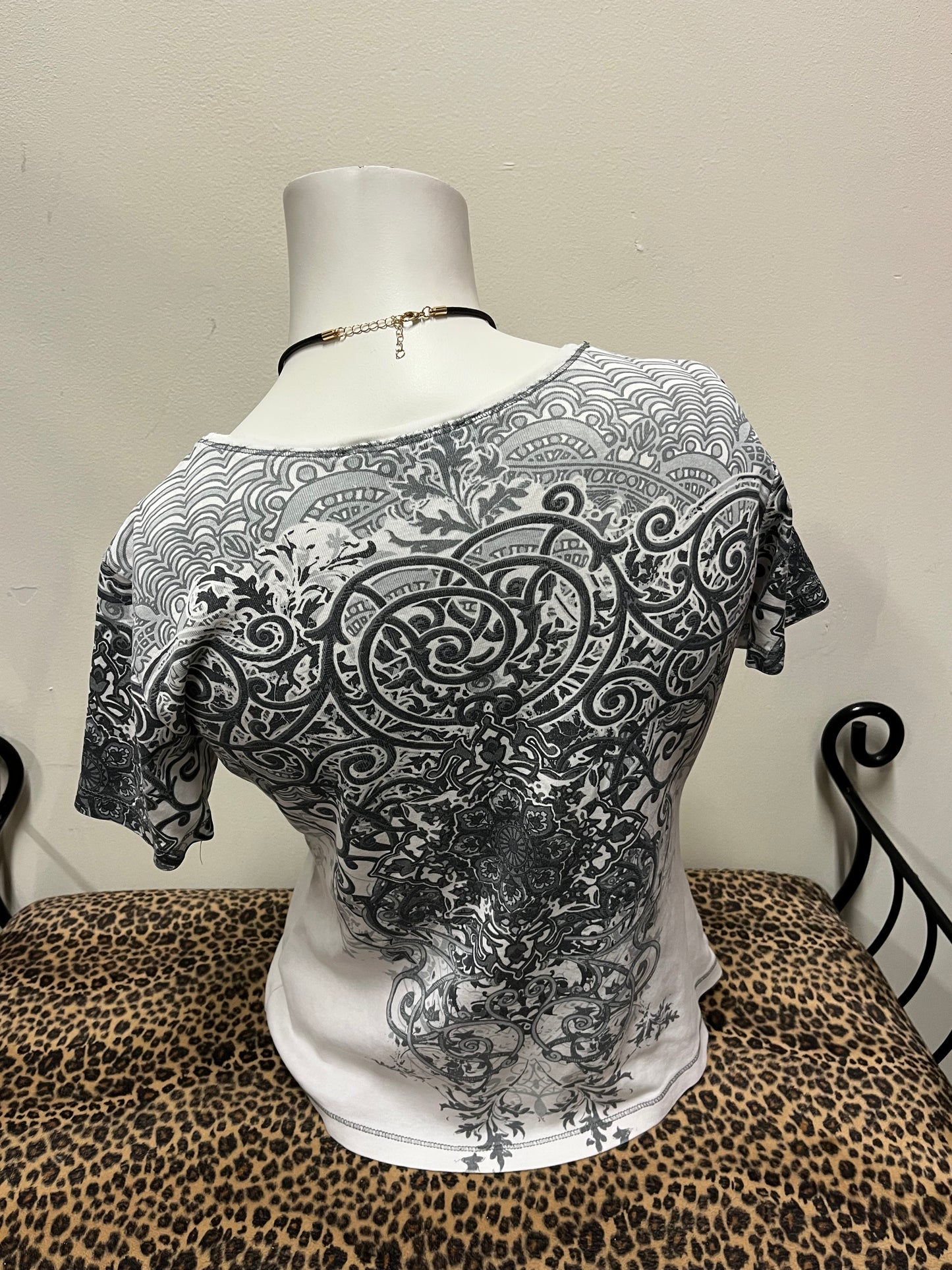 S - Laura Rhinestone Graphic Fairy Top