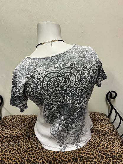 S - Laura Rhinestone Graphic Fairy Top