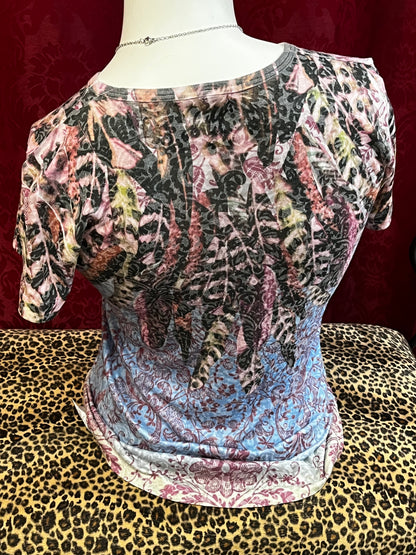 L - Sledge USA Y2K Rhinestone Graphic Top