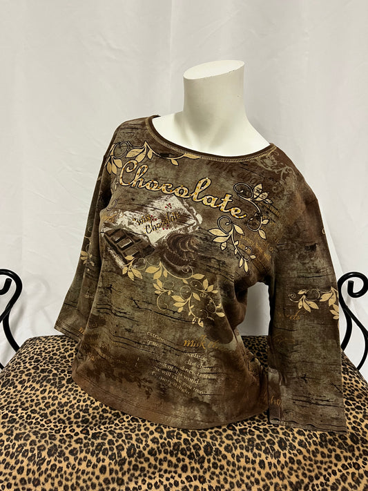 M - Jess & Jane Chocolate Graphic Top