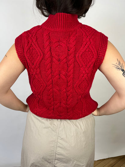 Northern Reflections Red Knit Sleeveless Top