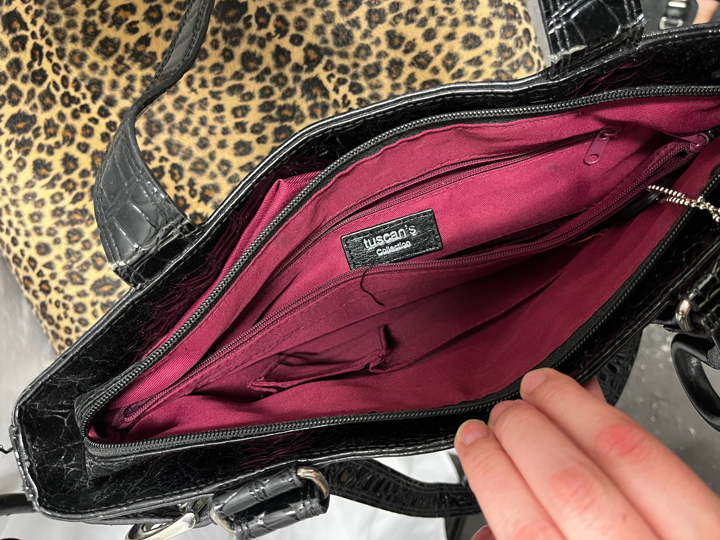 Purse - Tuscan's Buckle Detail Faux Snakeskin Tote