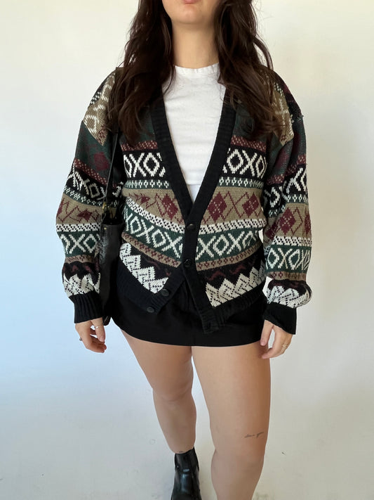 Jonathan Bryan Patterned Knit Button Sweater