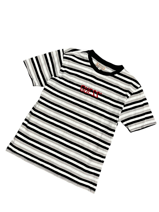 S - Guess Striped Sewn Lettering Tee