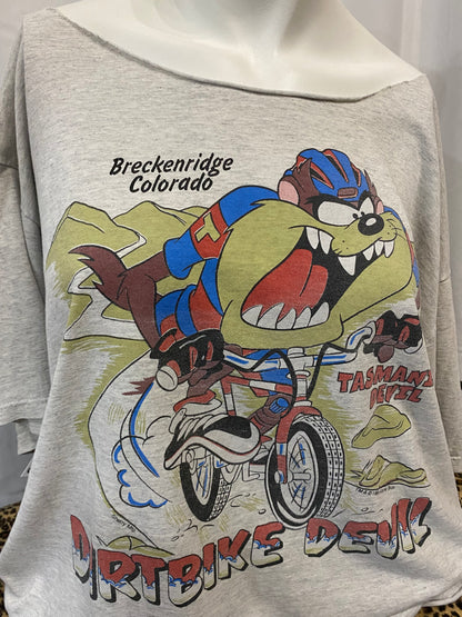 XL - Looney Tunes 1994 Taz Off Shoulder Graphic Tee