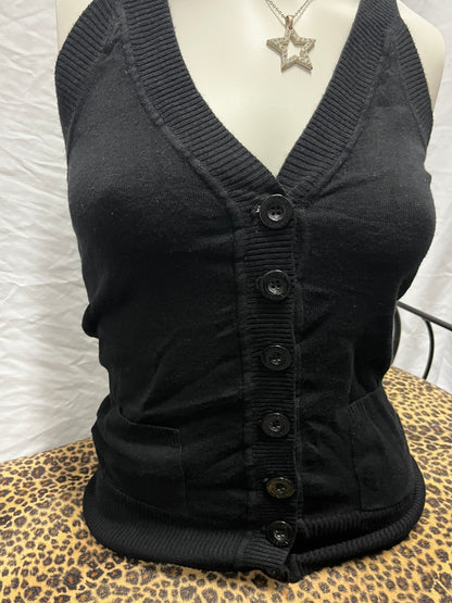 XS - Garage Y2K Black Knit Vest Top