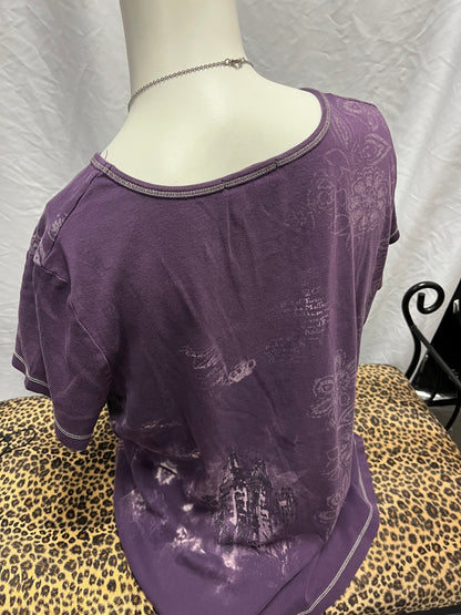 1X - Blue Canyon 2000s Purple Paris Graphic Top