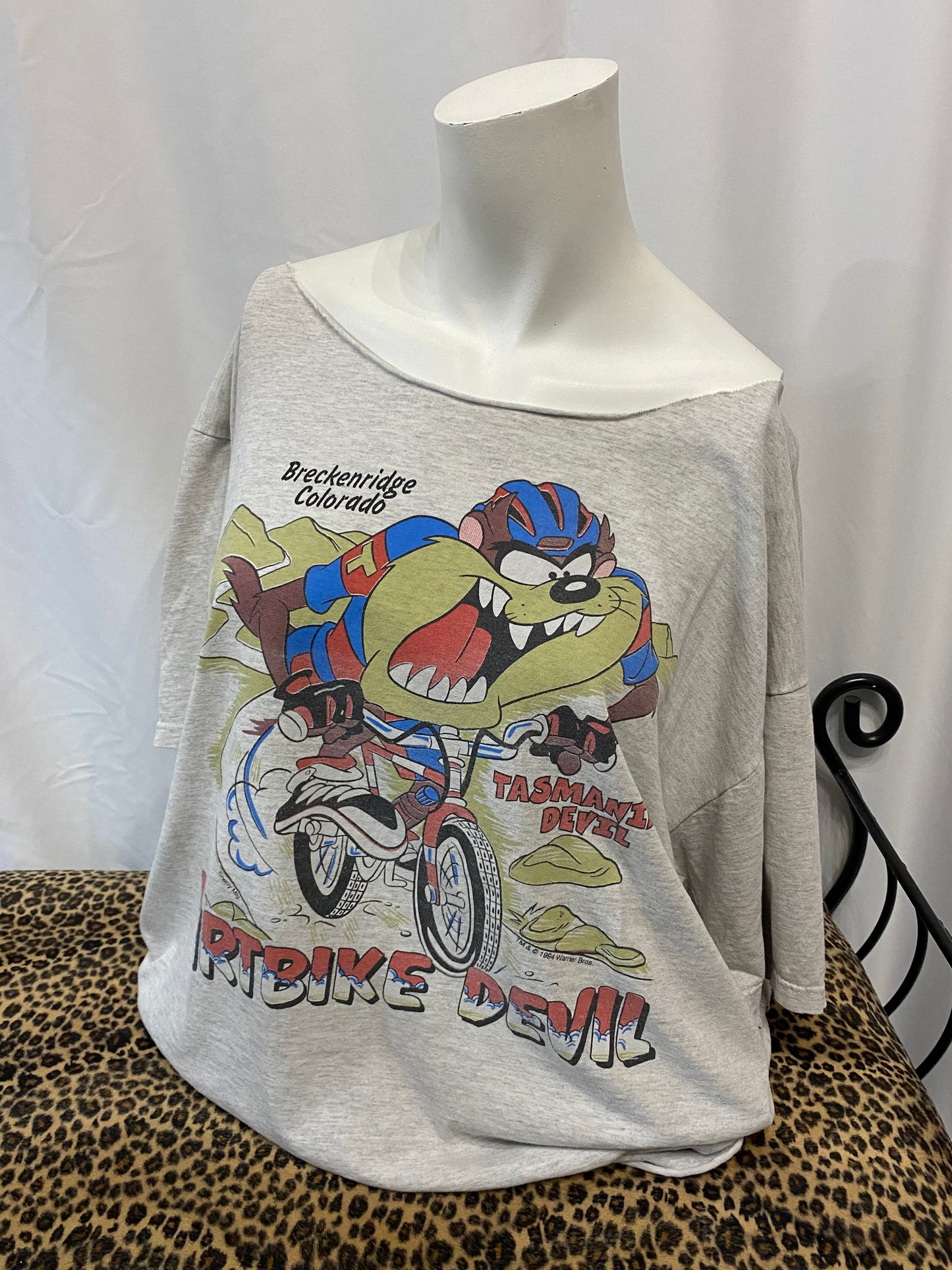 XL - Looney Tunes 1994 Taz Off Shoulder Graphic Tee