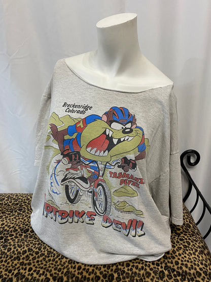 XL - Looney Tunes 1994 Taz Off Shoulder Graphic Tee