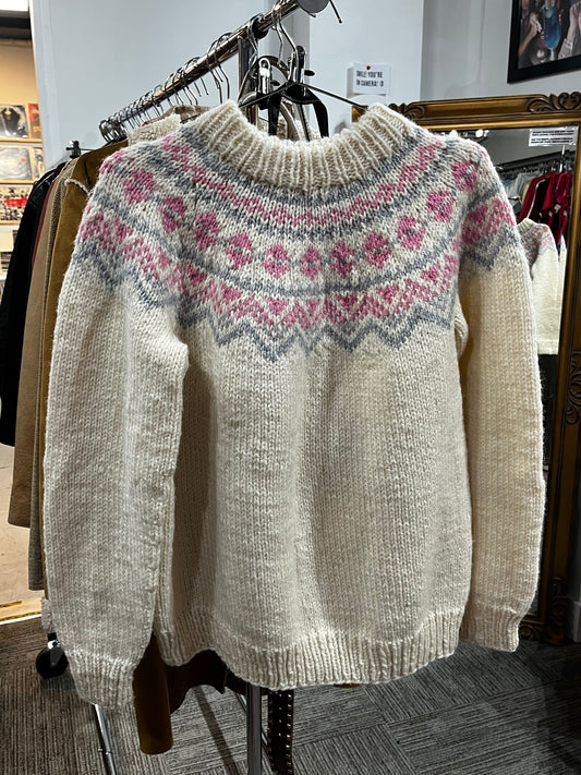 L - Hand Knit Granny Sweater