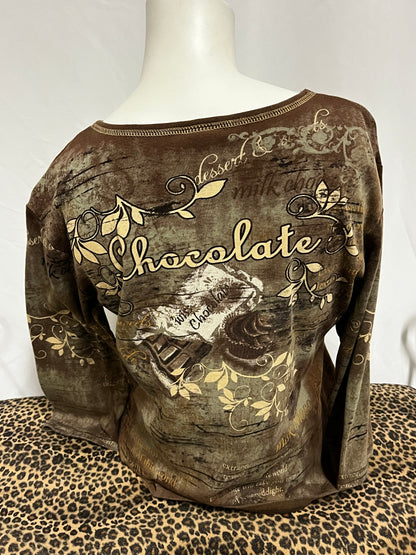 M - Jess & Jane Chocolate Graphic Top