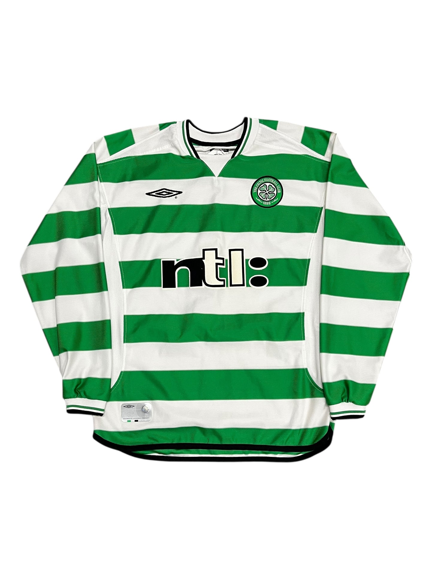 S/M - Celtic FC Umbro Jersey Long Sleeve 2001-2003