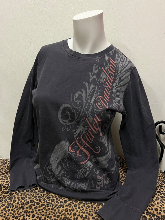 L - Harley Davidson Script Tie Detail Top