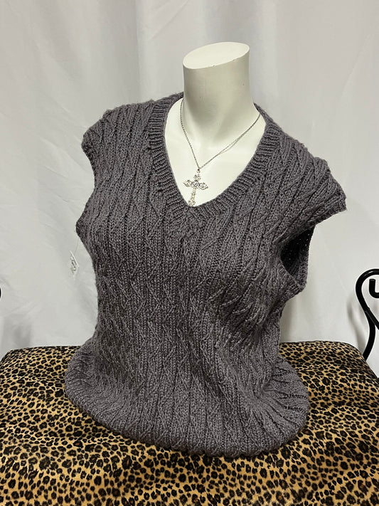 L - Mauve Knit Vintage Sweater Vest