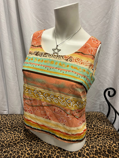 S - Y2K Mesh Overlay Patterned Top