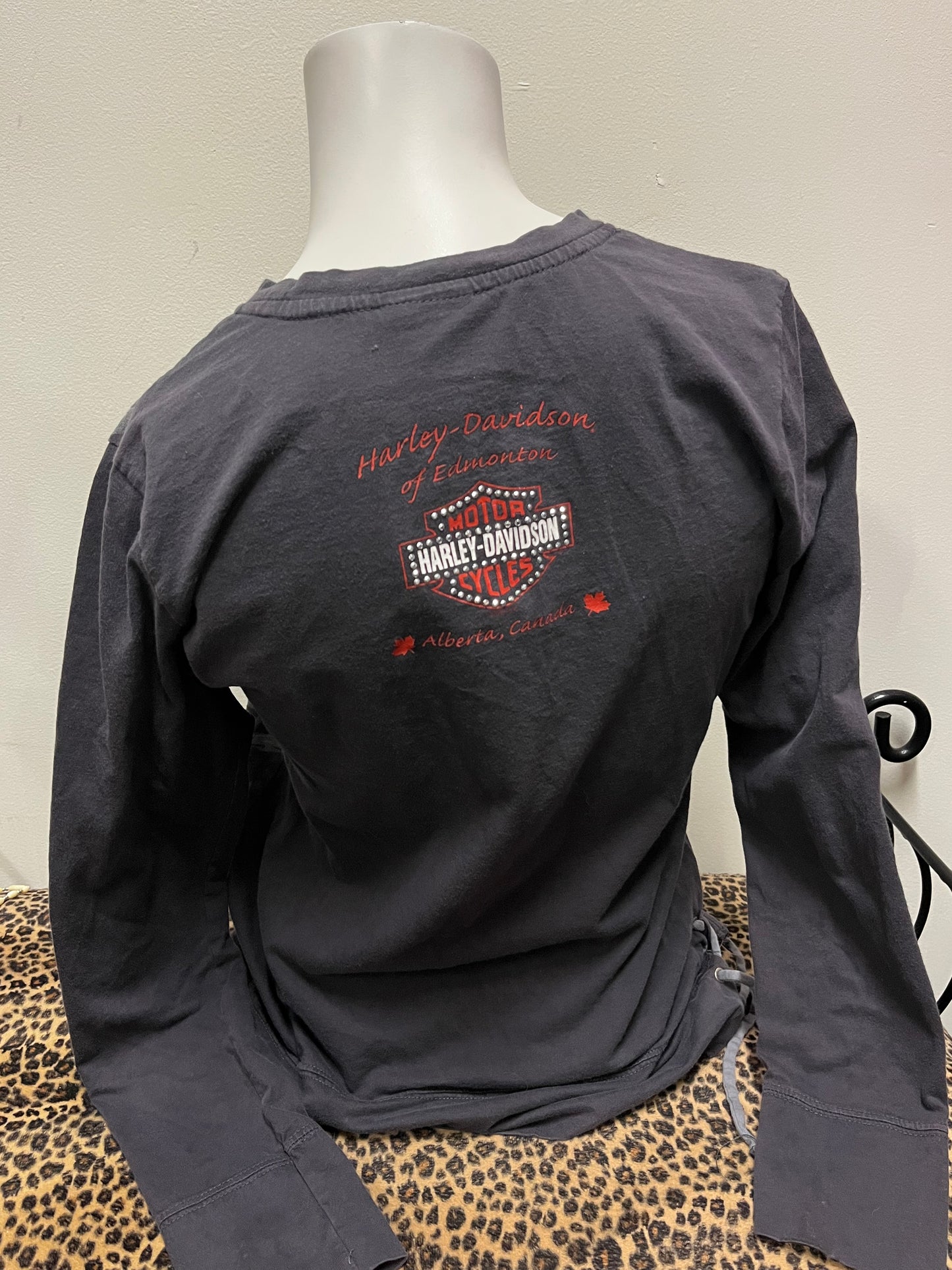 L - Harley Davidson Script Tie Detail Top