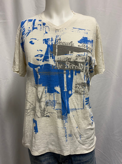 L - Marc Ecko Y2K Face Graphic V-Neck Tee